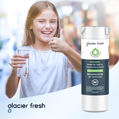 Miniatura 7 de GLACIER FRESH Filtro de agua compatible con XWFE (chip integrado), repuesto para GE XWFE, filtro de agua para refrigerador XWF NSFANSI 42,
