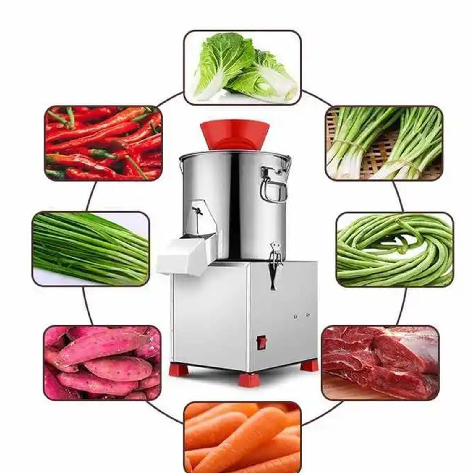 Multiuso Affettatrice per Purea di Verdure e Peperoncino | Lame da taglio in acciaio inossidabile, affettano verdure e macinano aglio e peperoncino in una purea liscia