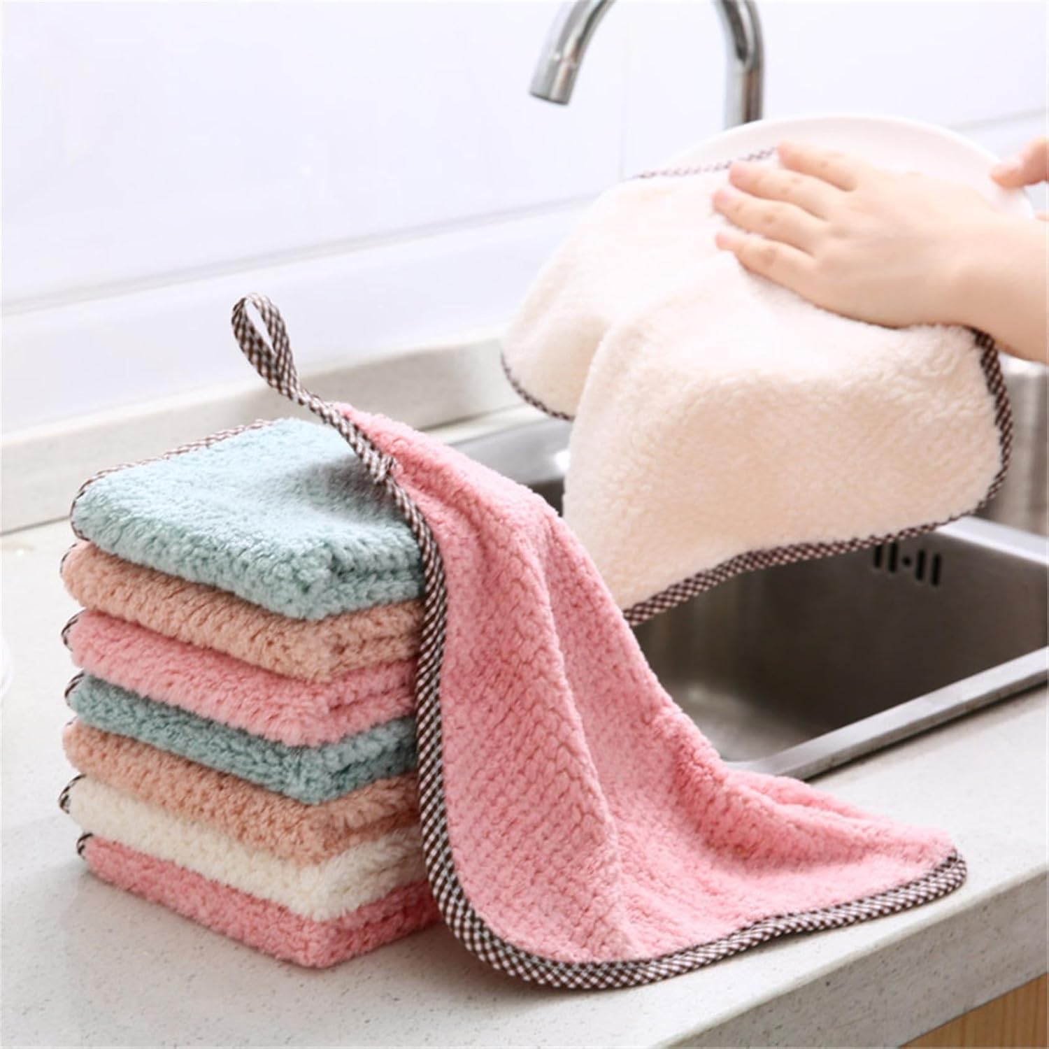 Toallas De Cocina, Paños De Cocina Y Paños De Cocina, Juegos De Toallas De Mano Y Paños De Cocina, 100% Algodón Peinado Hilado En Anillo Suave, Ideal Para Cocinar En La
