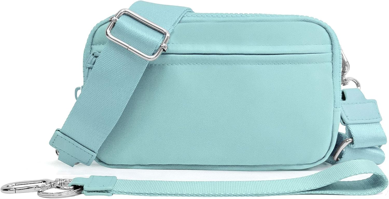 Gold Blush DualMode 2 in 1 Wallet – Nylon Wristlet & Crossbody Bag for Women, Fits Most Smartphones