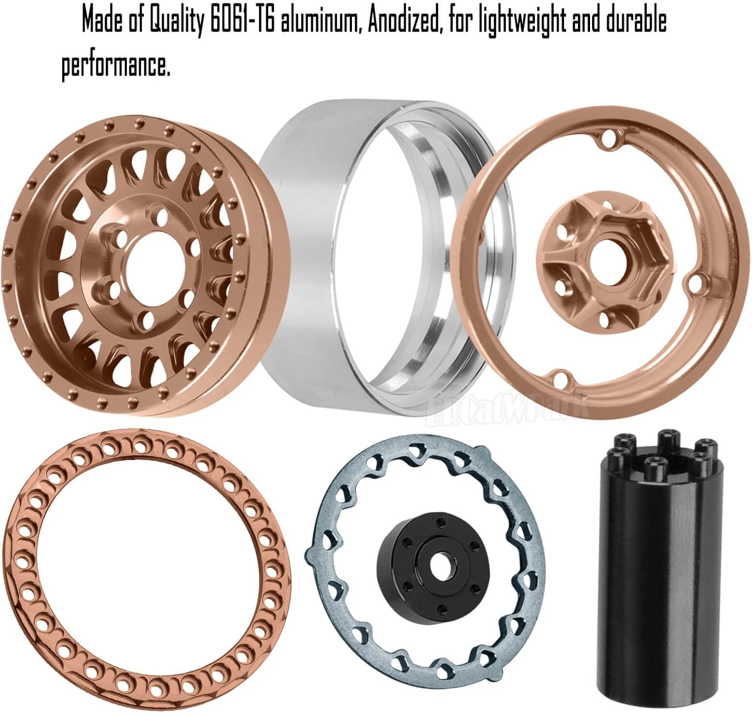 RC 1.9 Dually Beadlock Wheels Rims w/Adjustable Offset for 1/10 TRX4 TRX6 SCX10 SCX10 II 90046 SCX10 III AXI03007 SCX10 Pro Gen7/8 D90 VS4-10 MST CFX RC Crawler Car,4Pcs Alloy Rims,Bronze