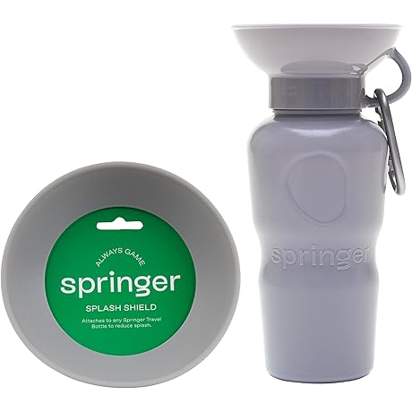 Springer Pets Stay-Put Water Bottle with Splash Shield (22 oz)