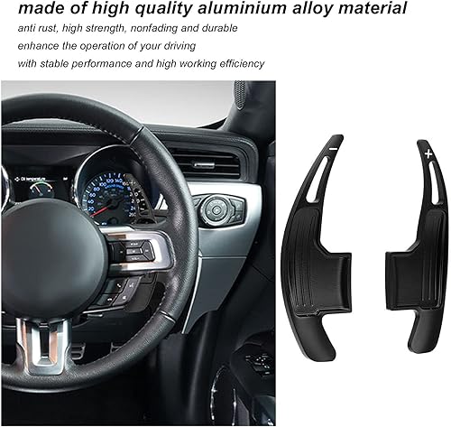 Miniatura 3 de KIMISS Extensión de palanca de cambios para volante, 1 par de extensión de palanca de cambios de aleación de aluminio para V6 EcoBoost GT Shelby