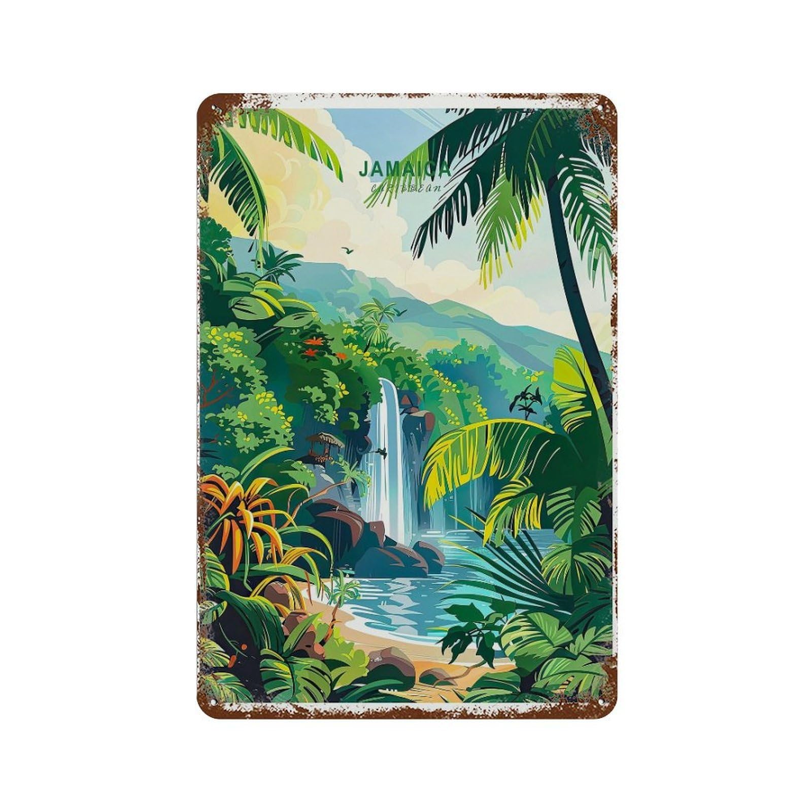 xiaoxiaoshen Jamaica Caribbean Coast Personalized Travel Honeymoon Pre (2) Wall Decor Art Metal Tin Poster Modern Home Decor Art Home Bar Shop Decorations Vintage Sign 30x20cm