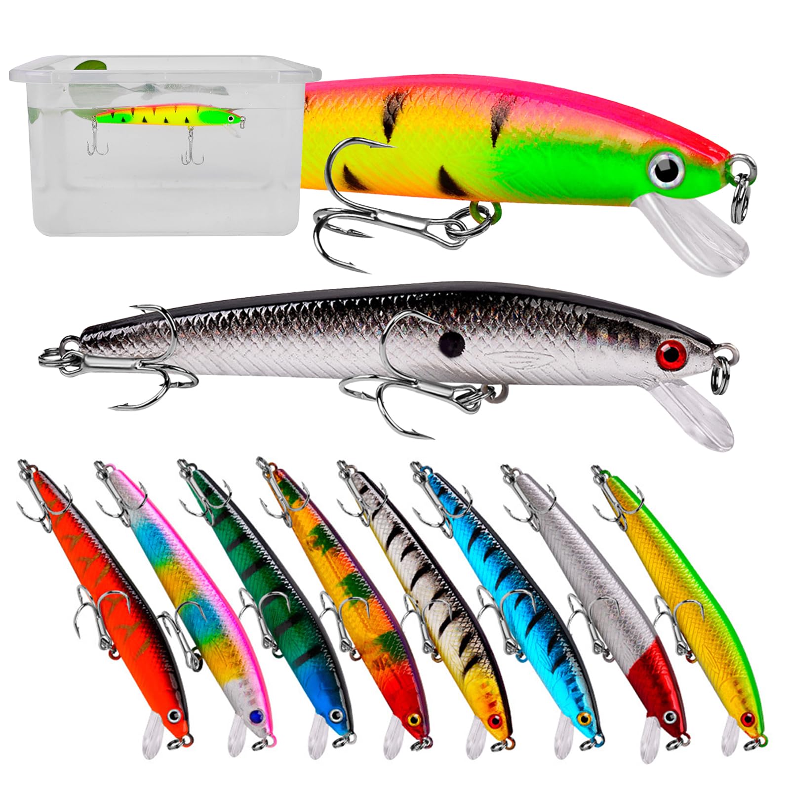 Leurres De Pêche, 10 Spinners Pour Leurre Peche Artificiels Avec Yeux