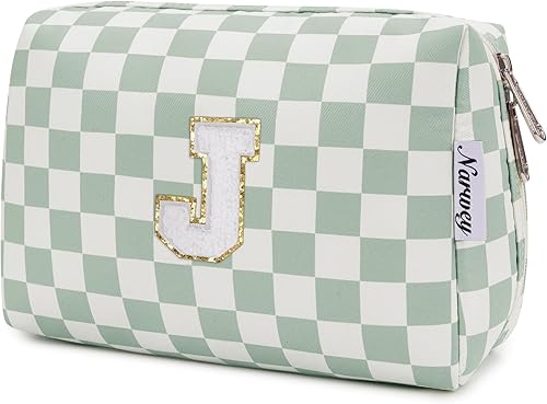 Vista 76 de Narwey Bolsa de maquillaje con iniciales para adolescentes y niñas, regalos de moda de 6, 8, 10, 11, 12, 14, 16, 18 años, bolsa de aseo cosmética