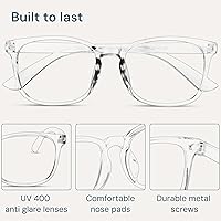 Vista 6 de Gaoye Lentes transparentes de luz azul transparente para computadora y juegos, lentes anti rayos UV, resistentes a los arañazos y ajuste cómodo