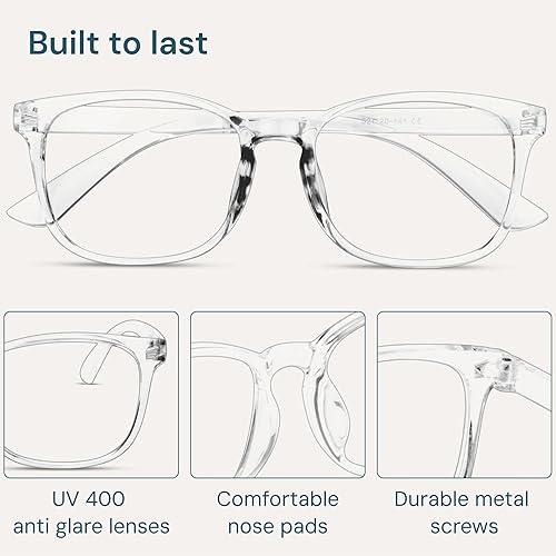 Miniatura 6 de Gaoye Lentes transparentes de luz azul transparente para computadora y juegos, lentes anti rayos UV, resistentes a los arañazos y ajuste cómodo
