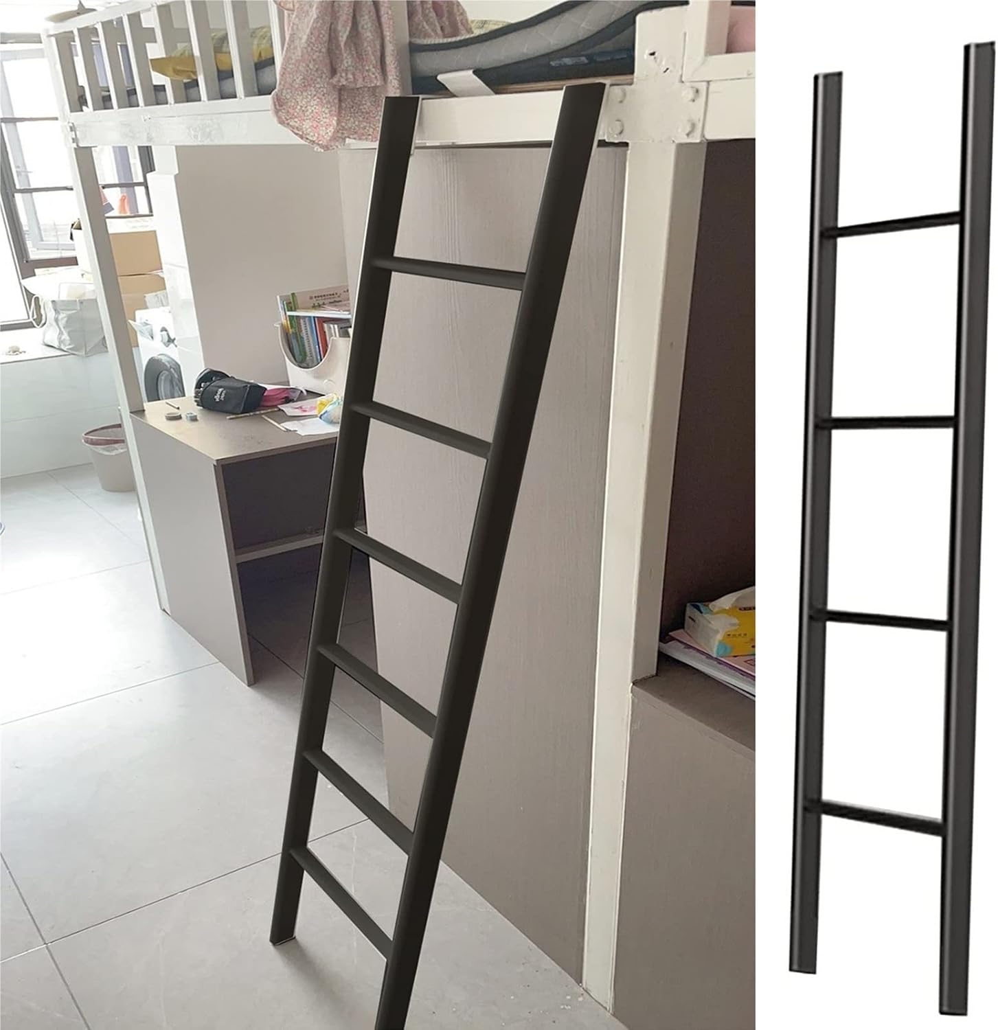 m1.75m Dorm Bunk Bed Ladder Replacement, Auxiliary Ascent Ladders 3/4