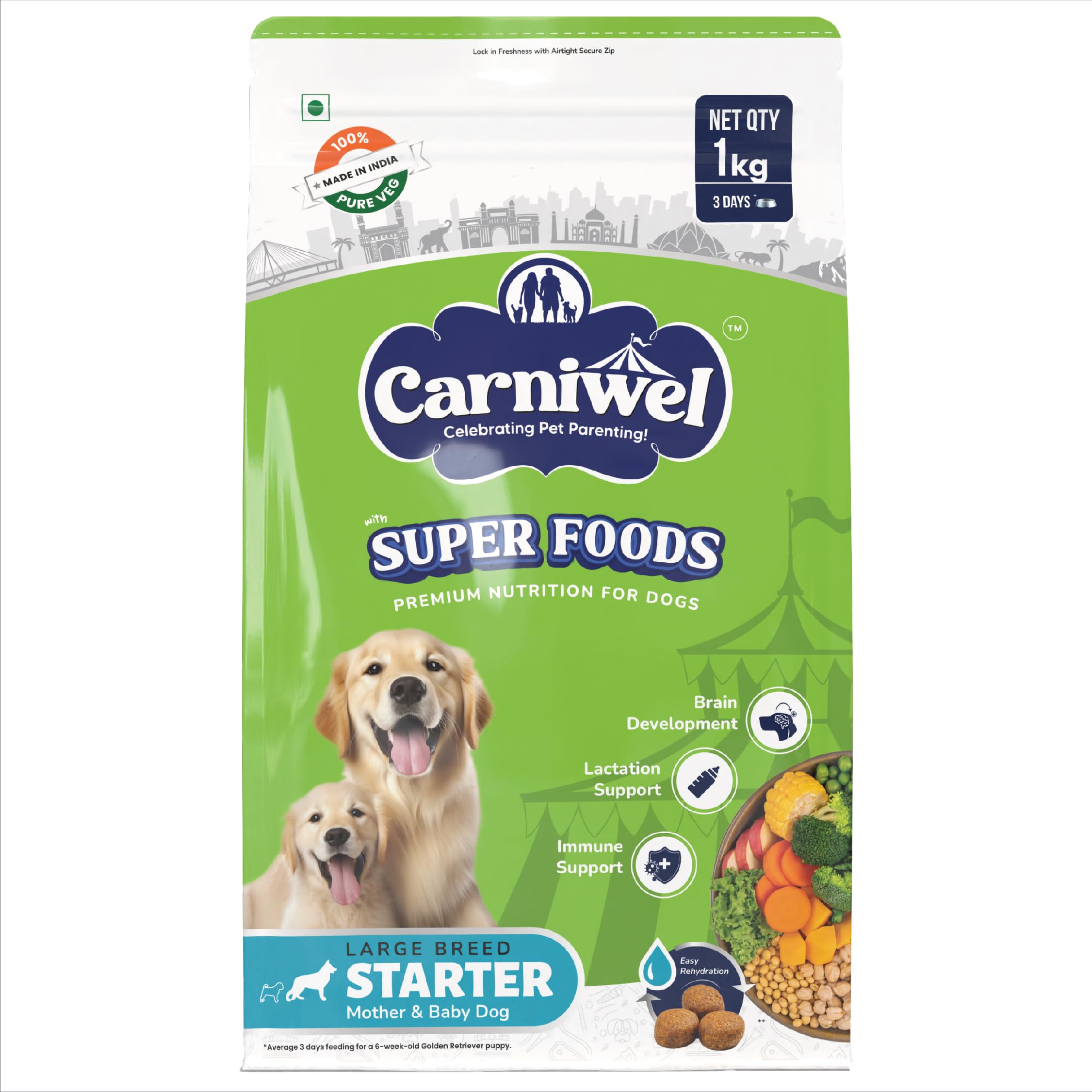 See full amazon price history chart for Carniwel Dry Dog Food with Superfoods | 100% Vegetarian | Fresh & Natural Ingredients | Highly Palatable | GMO Free | Premium Nutrition for Large Dogs, Starter, 1 kg Carniwel Dry Dog Food with Superfoods | 100% Vegetarian | Fresh & Natural Ingredients | Highly Palatable | GMO Free | Premium Nutrition for Large Dogs, Starter, 1 kg (B0D8J24Q5P) Amazon Price History, Amazon Price Tracker