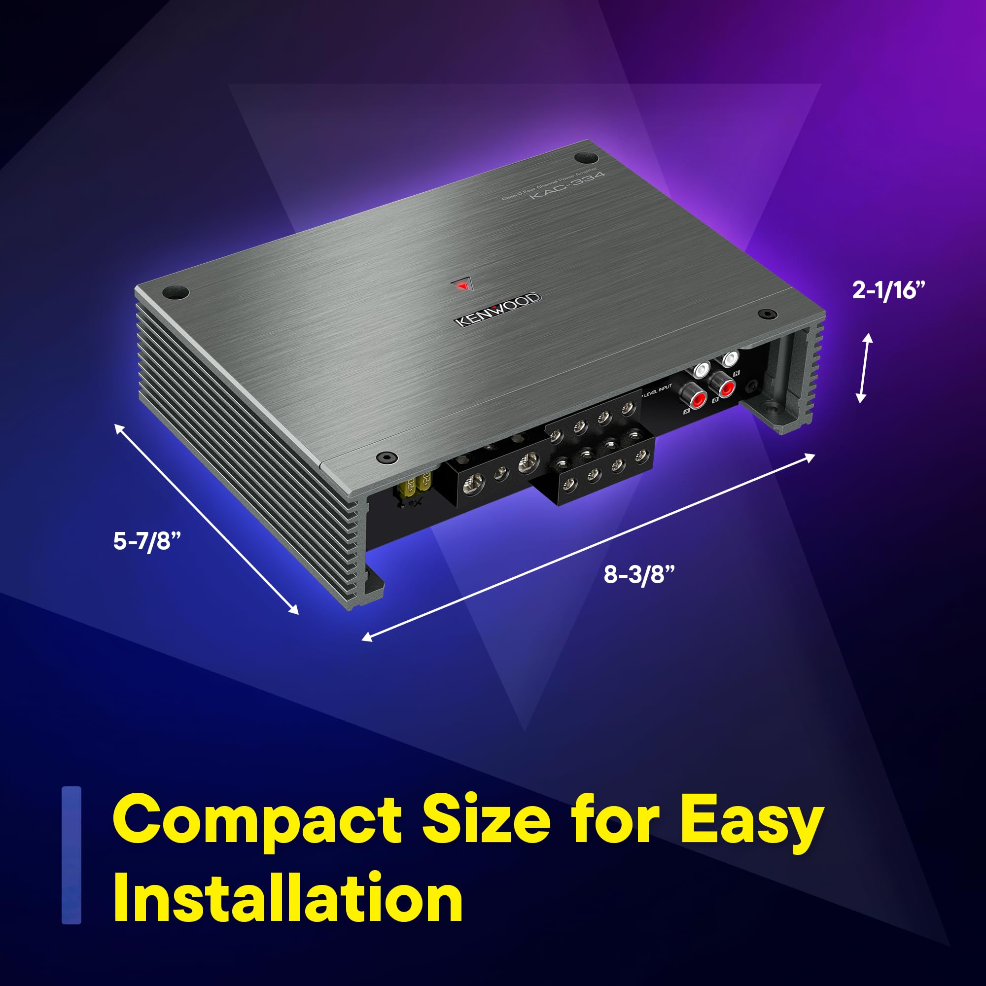 KENWOOD KAC-531 Class D Mono Power Amplifier – 1000W High-Efficiency Bass Amplifier with Adjustable Controls and Advanced Protection