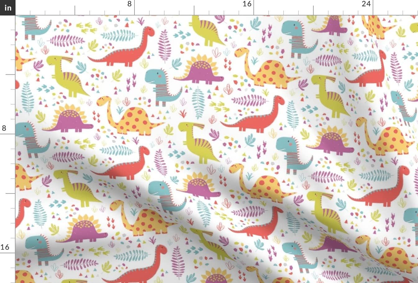 Spoonflower Fabric - Princess Girl Animals Kids Dinosaurs Tyrannosaurus Stegosaurus Printed on Minky Fabric by The Yard - Sewing Baby Blankets Quilt Backing Plush