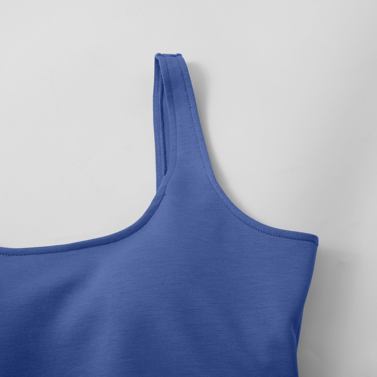 Camisola Tops para Mujer UK Soporte Levantamiento Algodón Sujetador Incorporado Cuello Cuadrado Chaleco Cami Correa Luz Agregar Acolchado Sin Mangas Tiras Yoga Ajuste Seco Moda Casual Gimnasio