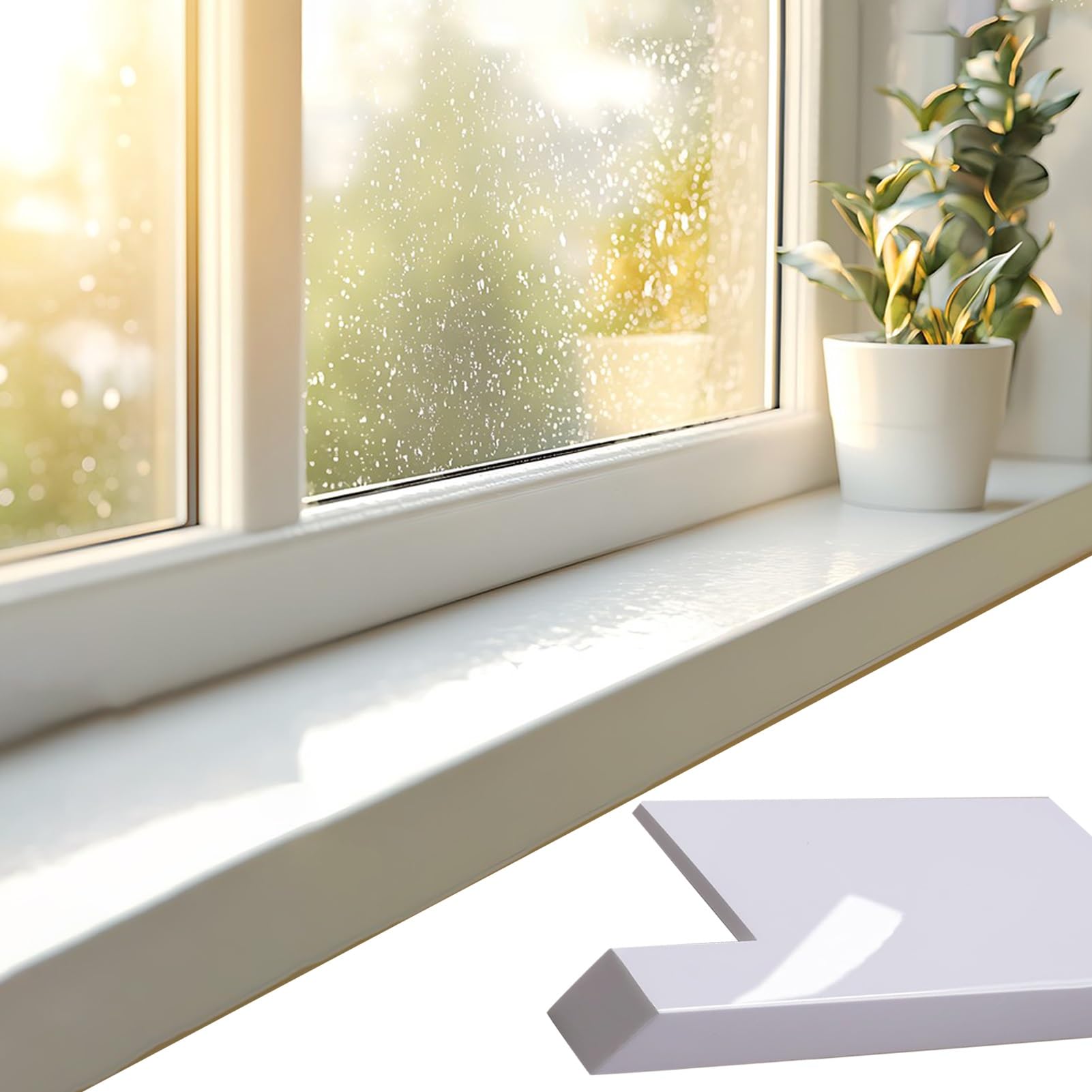 Cubierta para alféizar de ventana y panel de borde – Protector de repuesto para alféizares antiguos (80 x 15 cm) – Fácil de instalar y elegante actualización para decoración del hogar