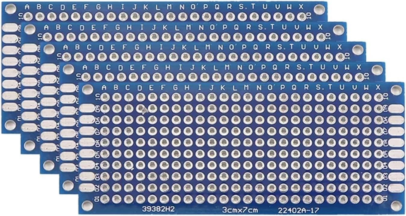 5/10PCS PCB Board Prototype Board Blue 2x8/3x7/4x6/5x7/7x9cm Double Sided Circuit Boards for DIY Soldering Project(3X 7 5PCs)