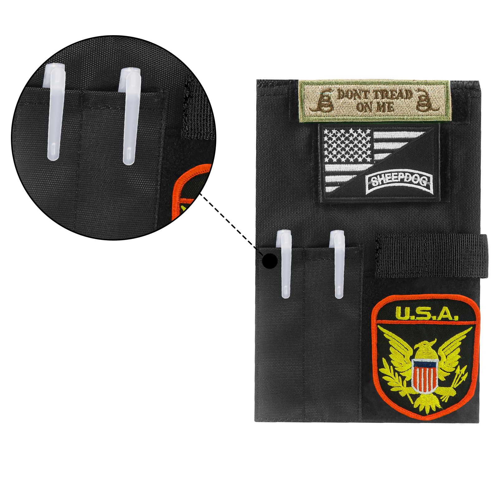 Taktik Outdoor Militärisches Logbuch-Cover, Notebook Ordner Kartenhalter Wasserfestes, Armee-Taktisches Notizbuch, Notizbuch-Kartentasche Book Cover (Schwarz)