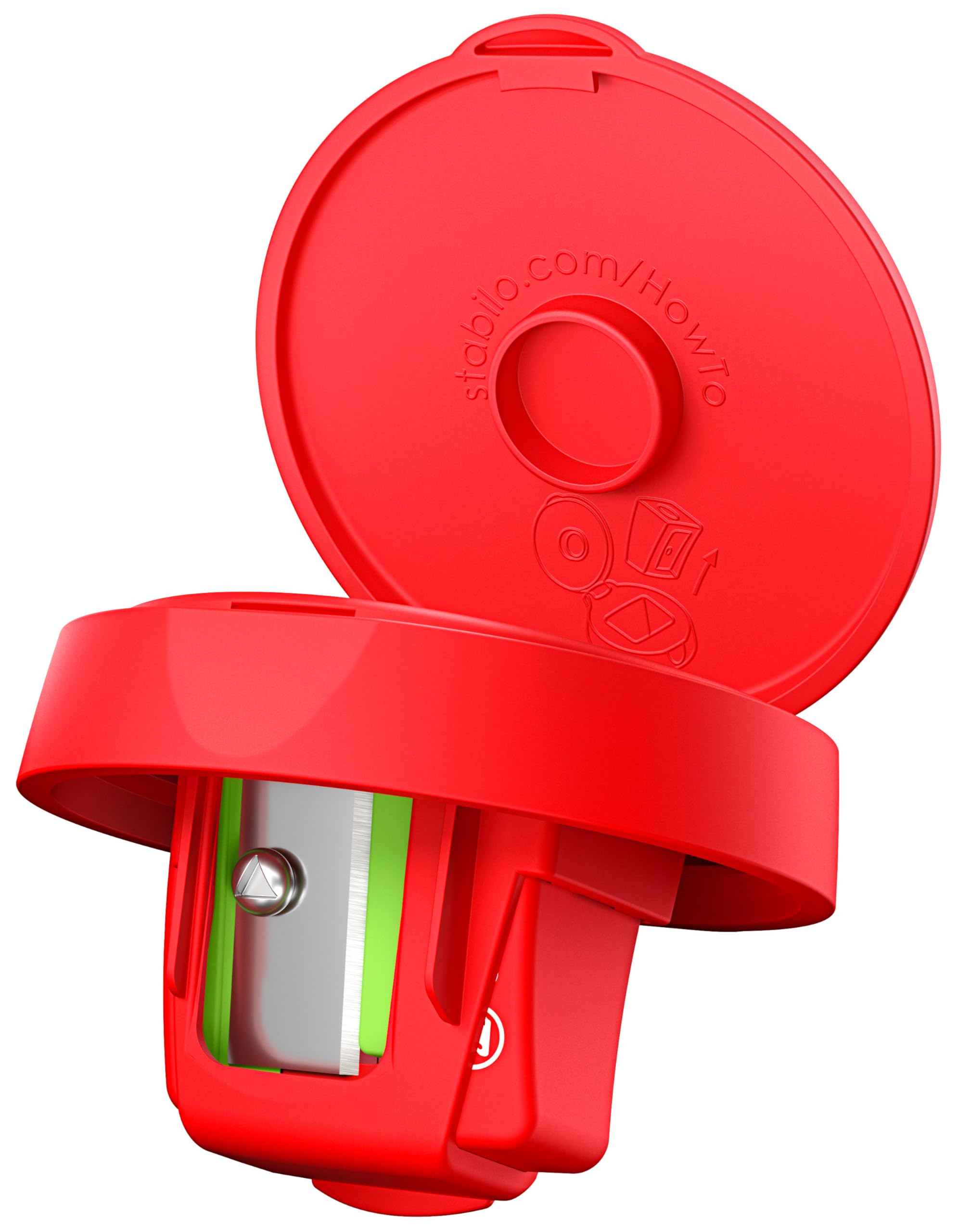 STABILO - Robust Can Sharpener - 3 x Woody 3 in 1 Sharpener - for Extra Thick Pencils - Red - Image 2