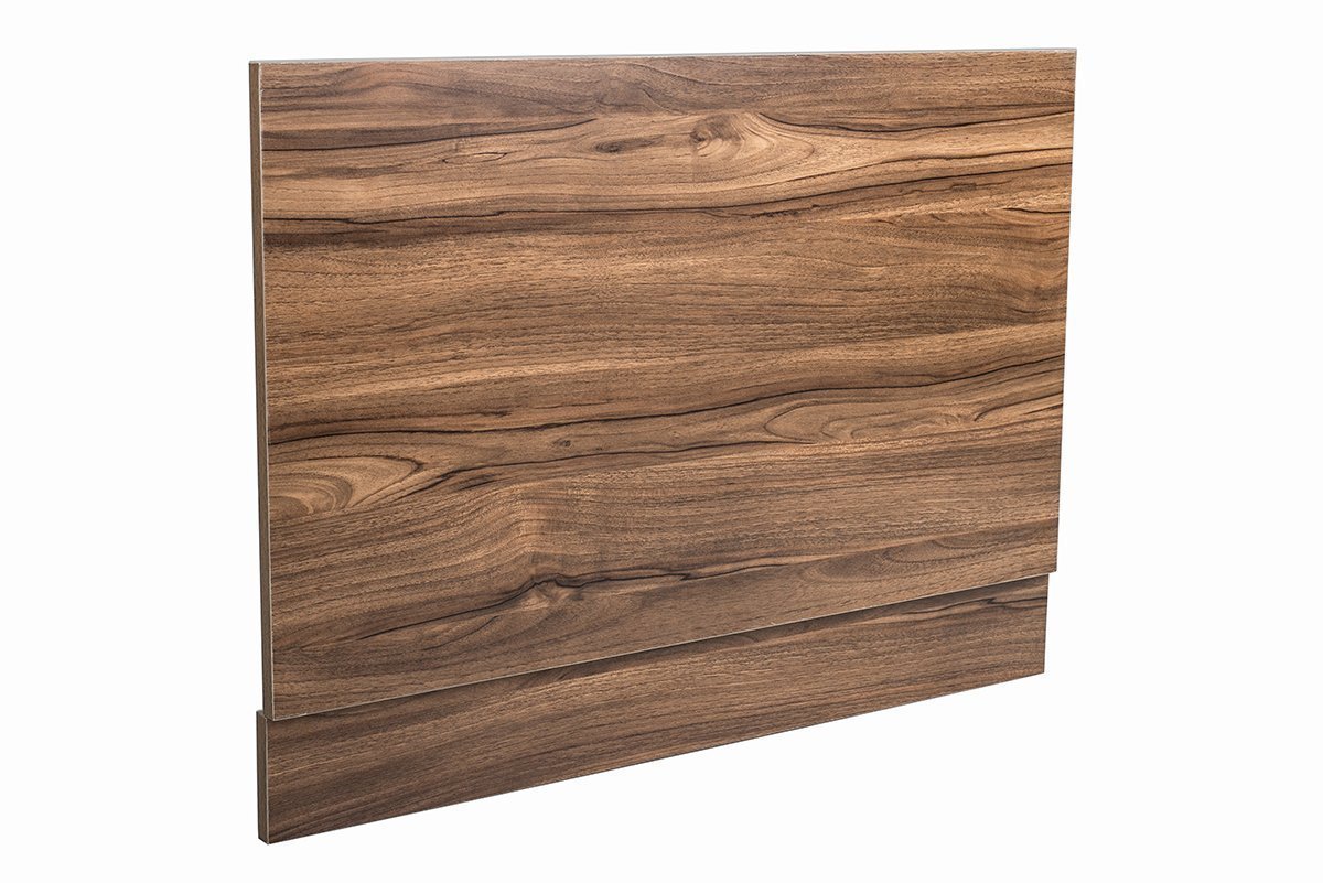 Aquariss Walnut Rectangular Bathroom 800Mm Bath End Panel - Effect - Wood
