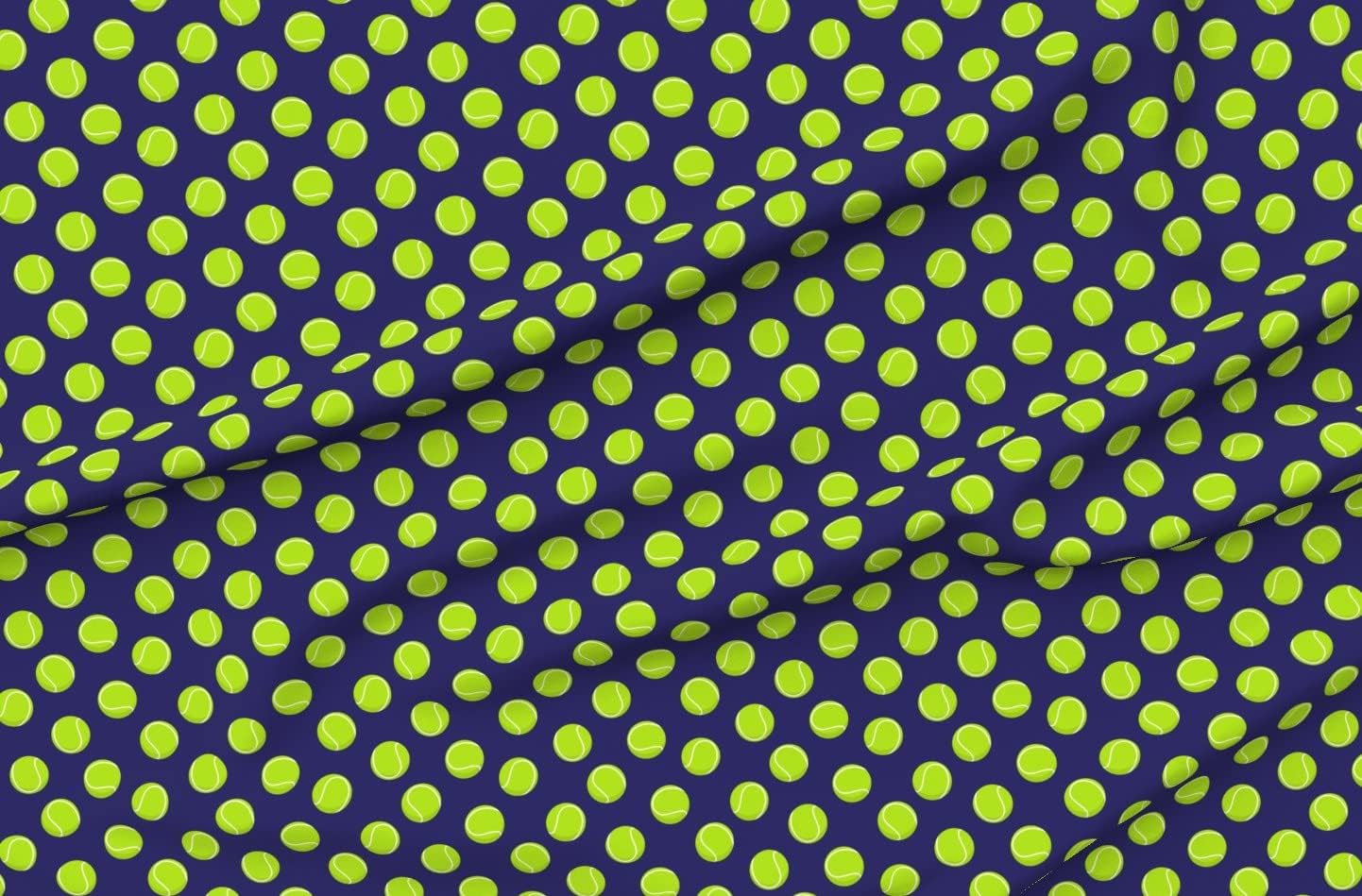 Spoonflower Fabric - Tennis Balls Blue Doggy Dog Fun Printed on Petal Signature Cotton Fabric by The Yard - Sewing Quilting Apparel Crafts Decor