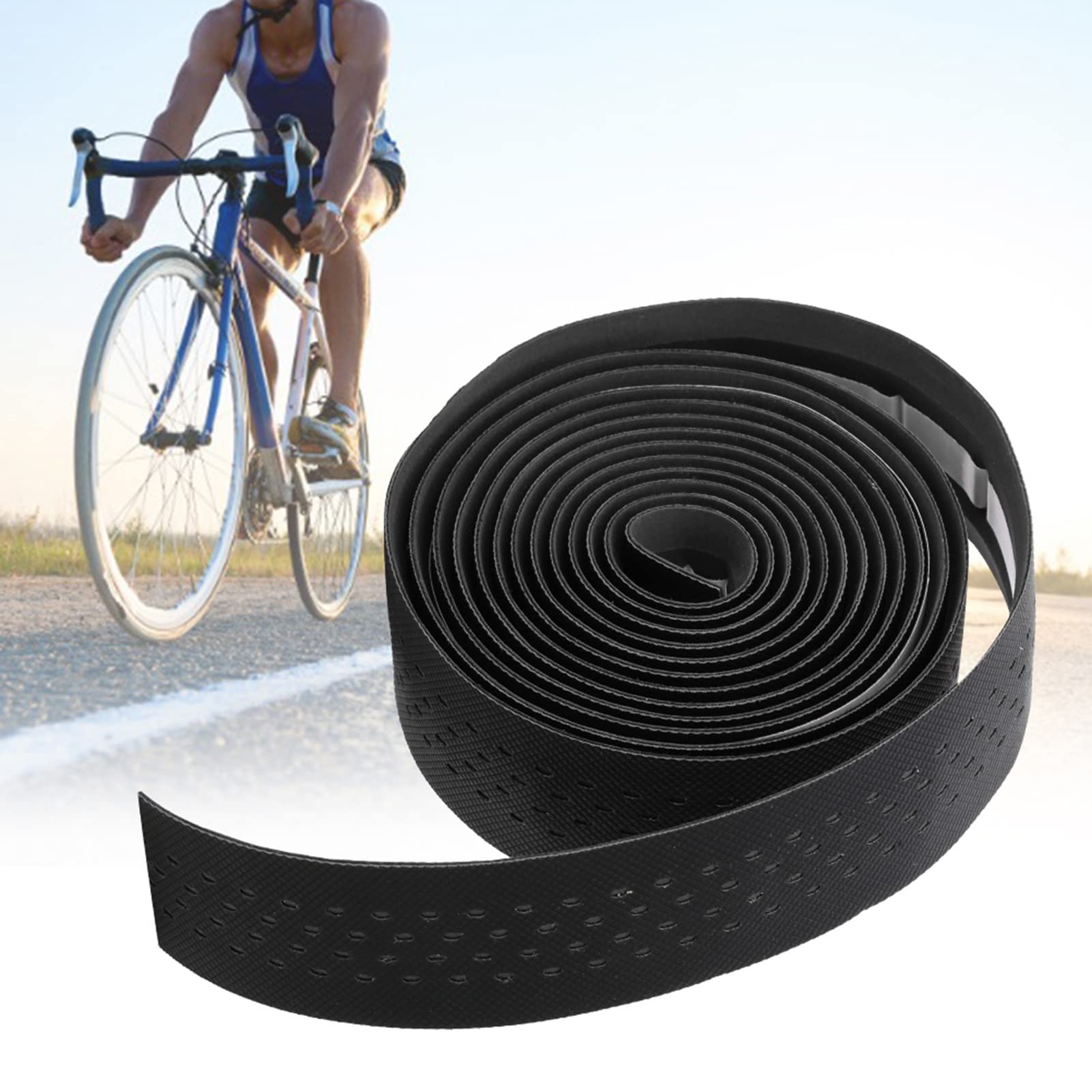 2 szt. Taśmy na kierownicę Roweru, Miękka, Oddychająca Antypoślizgowa PU Rączka Rowerowa Owijka na kierownicę do Roweru Szosowego i Górskiego