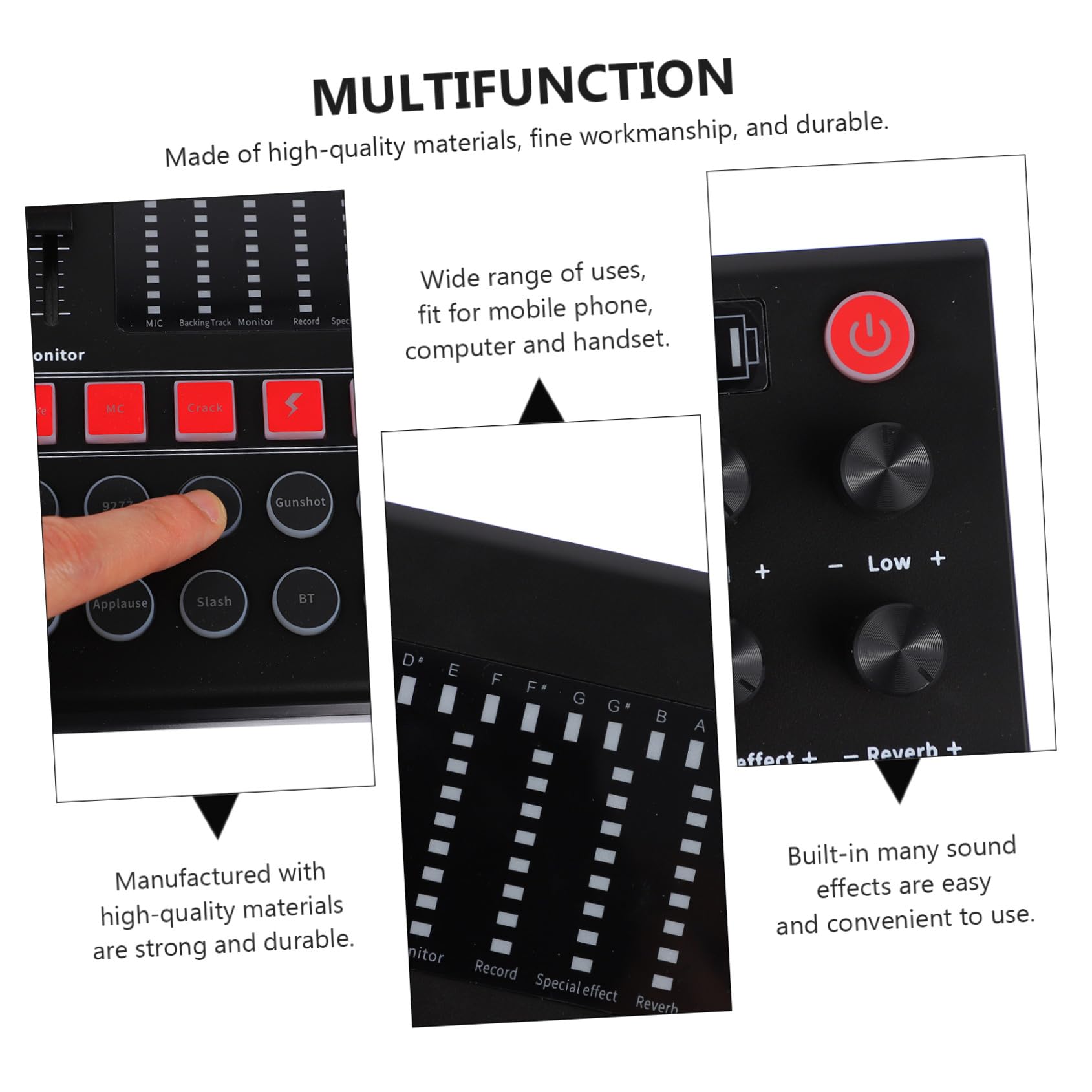 SHOWERORO Scheda Audio Live Portatile Per Effetto Voce Mixer Audio Compatibile Telefono e Computer Monitoraggio in Reale