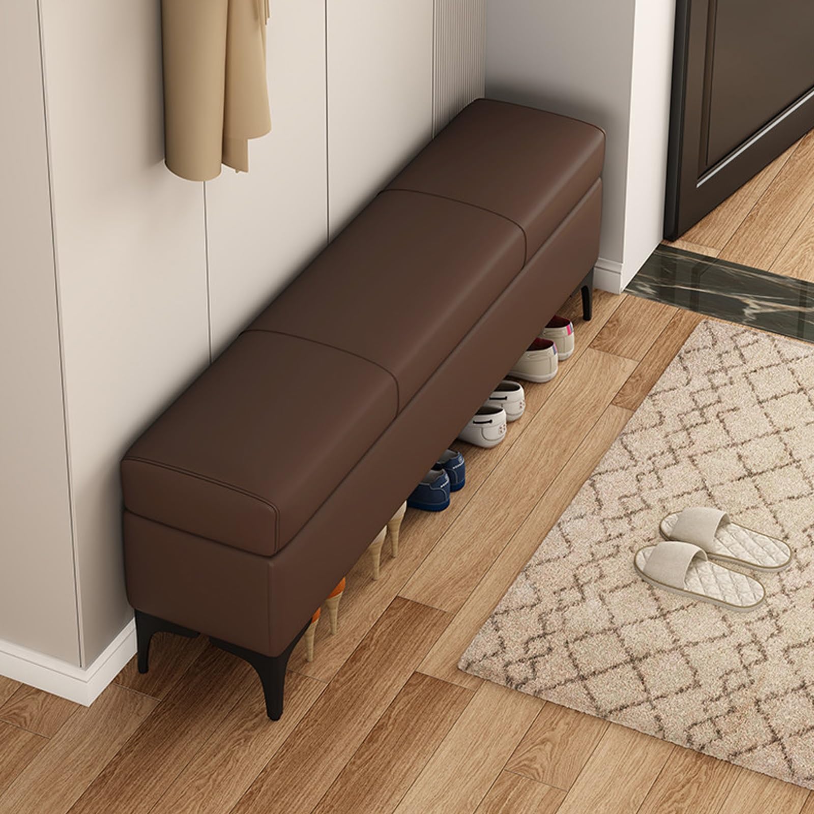 Repos pour magasin de vêtements et banquette étroite de rangement