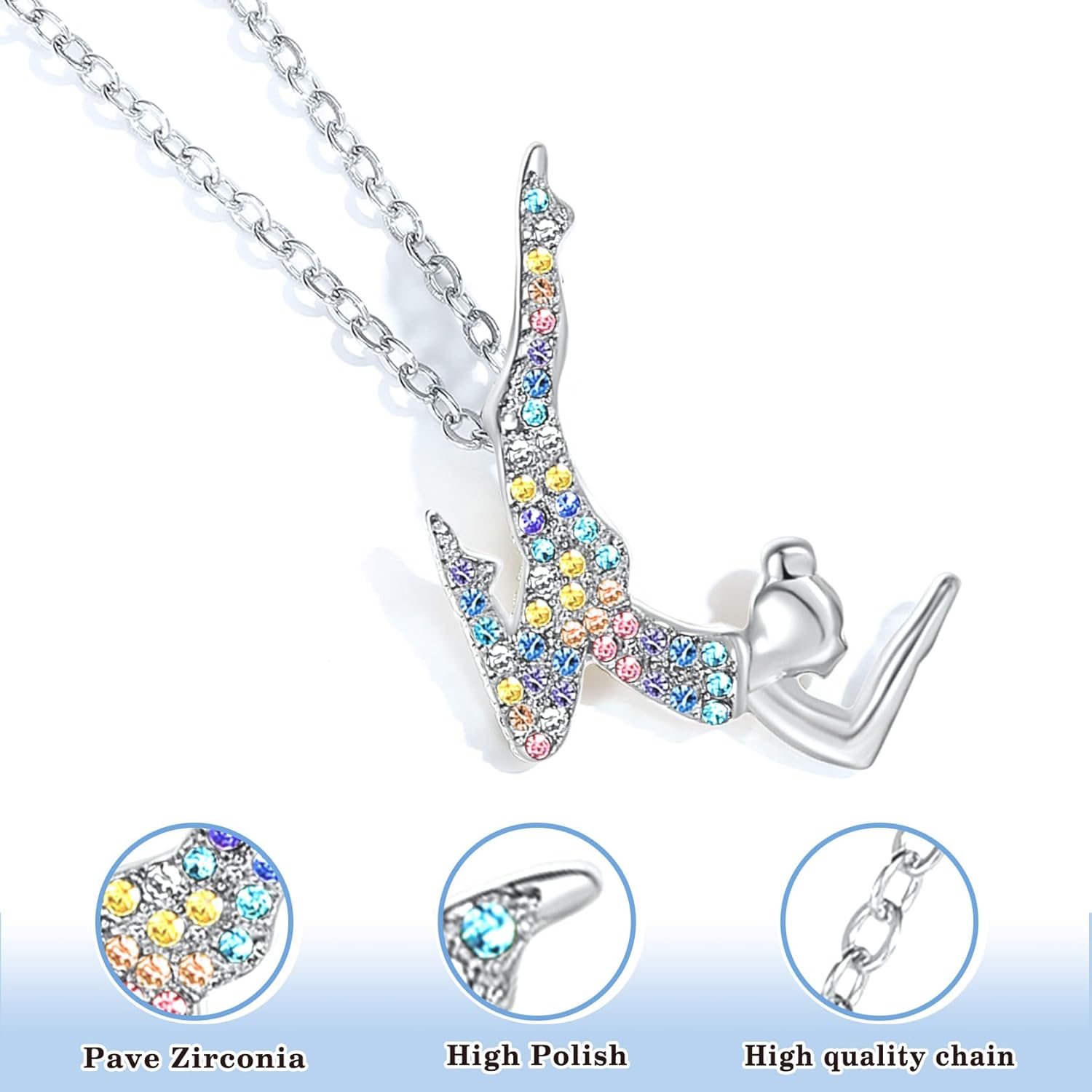 Gymnastics Necklaces for Teen Girls,Gymnastics Gifts for Girls,Cute Sport Ballerina Pendant Necklace Jewelry Birthday Christmas Gifts - Image 4