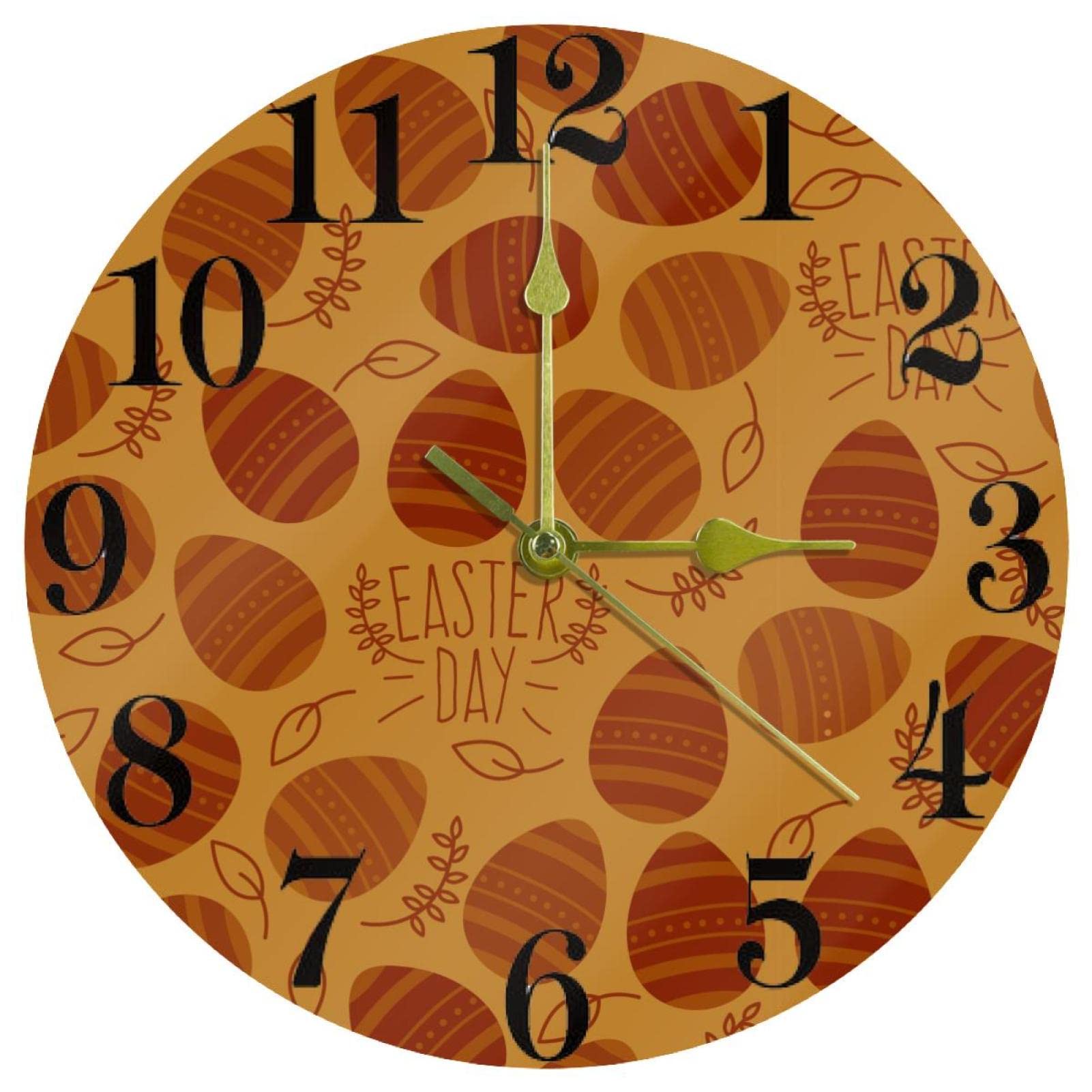 Horloge murale pour la cuisine et l'école motif œuf de Pâques rond