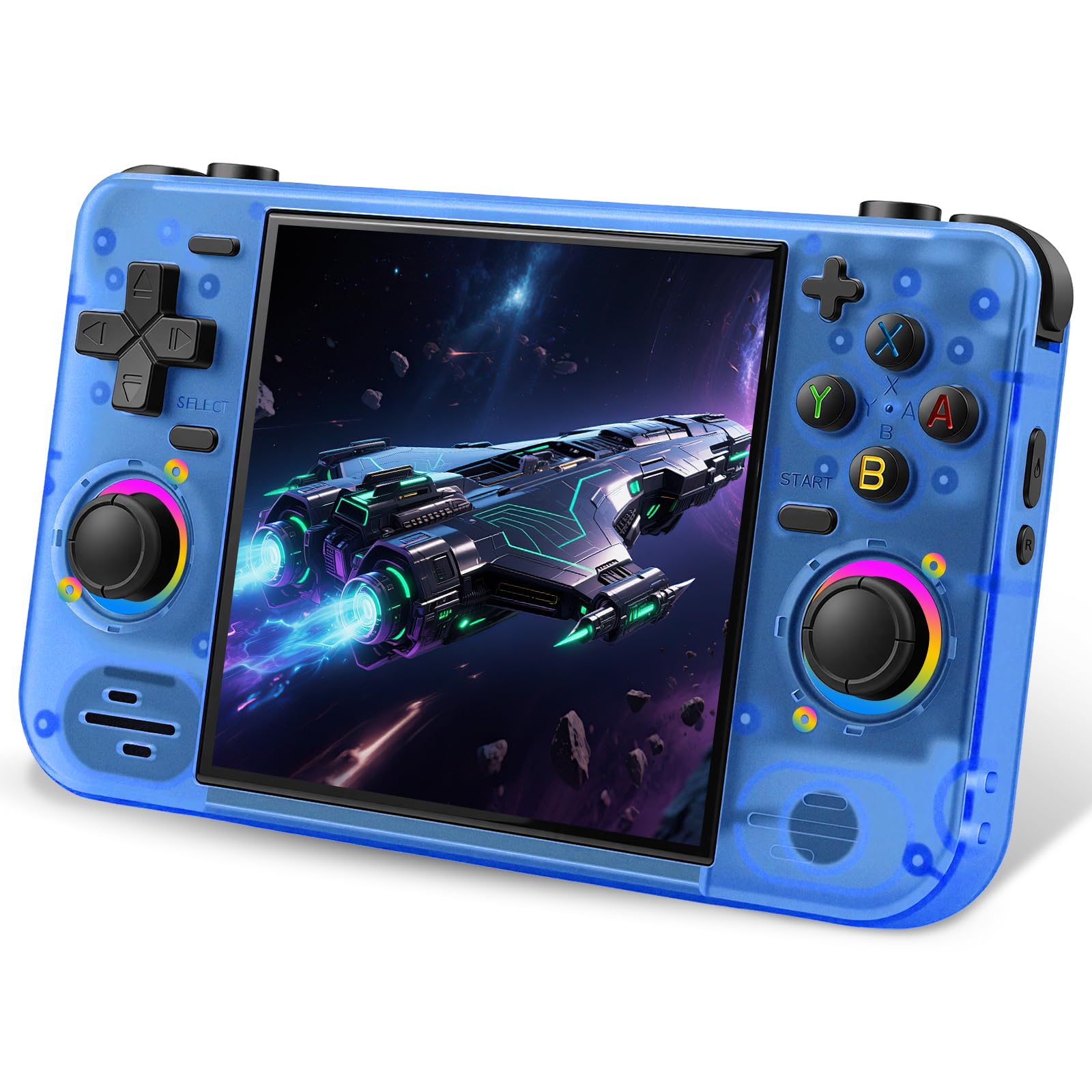 RF40H Handheld Game Console, 4.0" Retro Gaming Console Preloaded 20,000+ Classic Games, Open Source Linux System, Support WiFi Online Play, Portable Pocket Hand Held Video Game (Transparent Blue)