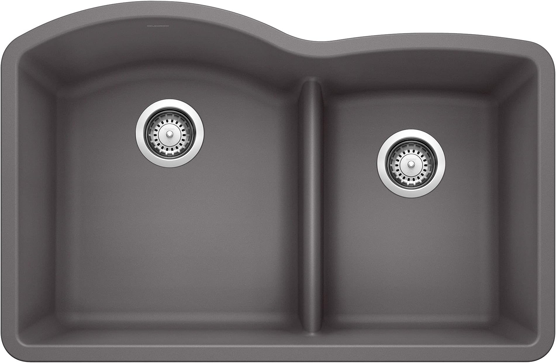 BLANCO, Cinder 441591 DIAMOND SILGRANIT 60/40 Double Bowl with Low Divide Undermount Kitchen Sink, 32" X 21"