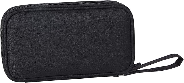 Electronic Organiser Bag Travel Cable Bag Double Portable Cable Organiser for Electronic Accessories USB Sticks Charger Power Bank SD Card, black, ID pocket
