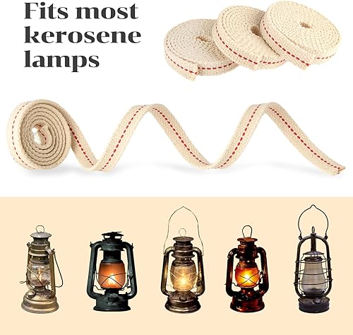 Miniatura 2 de 3 rollos de mechas de linterna, 10 pies y 12 pulgadas, de algodón, de repuesto, linternas de aceite con puntada para lámparas de aceite, faroles de