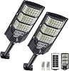 YACAISI Solar Street Lights Outdoor, 8500K Solar Outside Light, LED Dusk to Dawn Flood Waterproof Lighting with Motion Sensor and Remote Control, Security Lights for Parking Yard Path [Energy Class G]