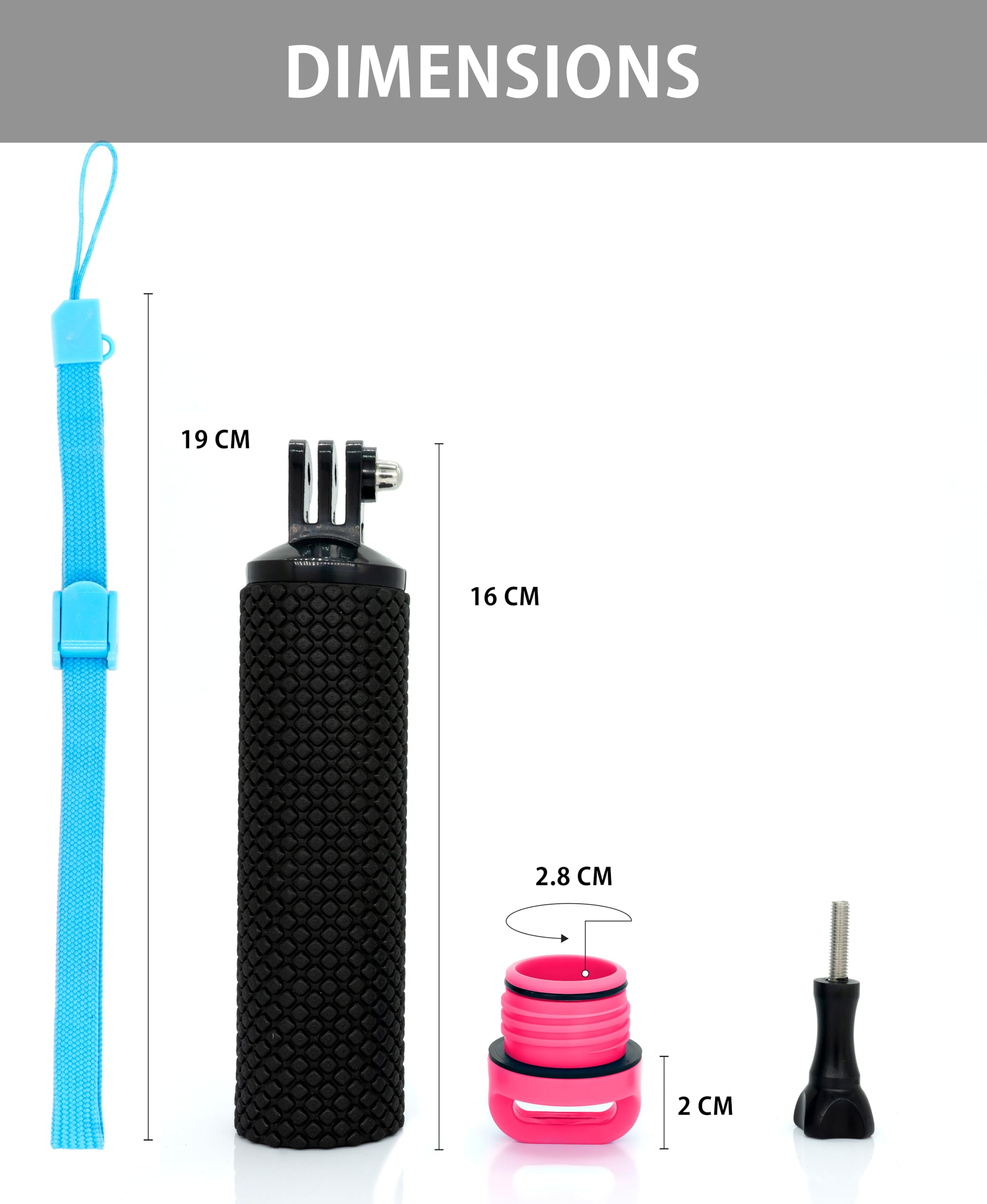 Poignée Flottante Étanche Orange Pour Caméra D'Action - Perche Selfie Stick Anti-Glissante Avec Vis Ajustable, Parfaite Pour Plongée Et Sports Nautiques