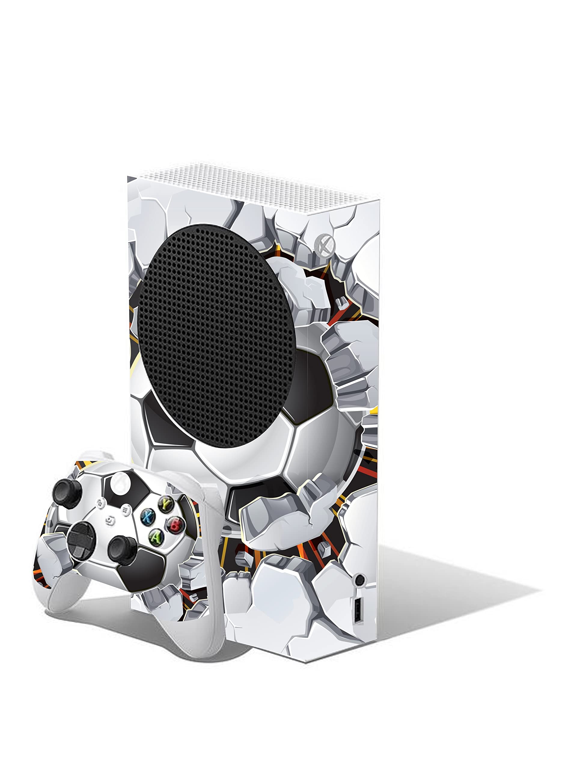 Football Custom Vinyl Skins for Xbox Series S, Wrap Decal Cover Stickers for Xbox Series S Console Controller (Football)