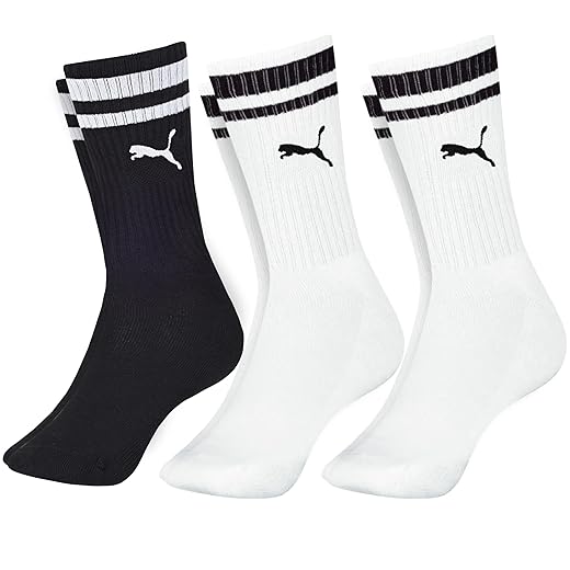 Kit 3 Pares Meia Cano Alto Puma Longo Esportiva Sola Atoalhada Algodão Masculino