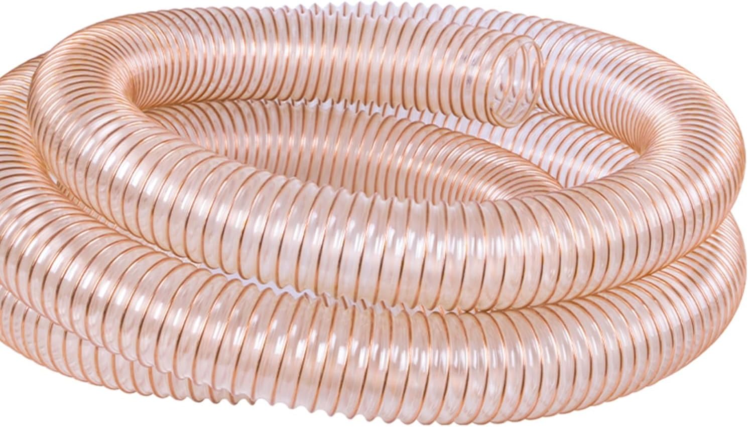 Soft Tubing PU Polyurethane Tube,Stainless Steel Wire Transparent Hose, Industrial Air Duct, Diameter 20mm to 600mm, 1 Meter(475mm)