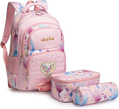 Amazon Com Windtook Kids School Backpack For Girls Elementary Student Bags With Insulated Lunch Bag Pencil Case 3 In 1 Bookbags Clothing Shoes Jewelry