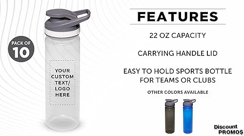 Miniatura 2 de Botellas de agua de plástico para deportes con tapa abatible de 22 onzas  Botella reutilizable a prueba de fugas de agua deportiva