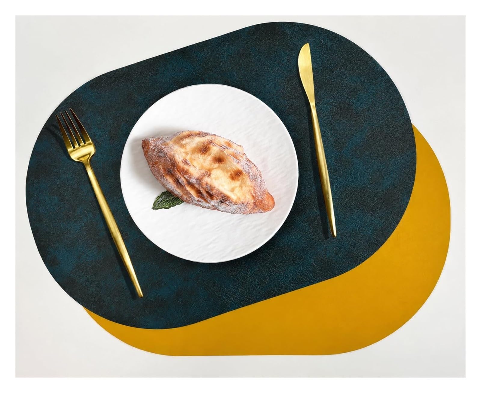 Place Mats Oval Faux Leather Placemats Set of 2