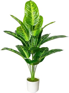Artificial Areca Palm Plant Fake Tropical Tree Perfect Faux Plants in Pot for Indoor Outdoor House Home Office Wedding Garden Modern Decoration Housewarming Gift 80cm Tropical Banana