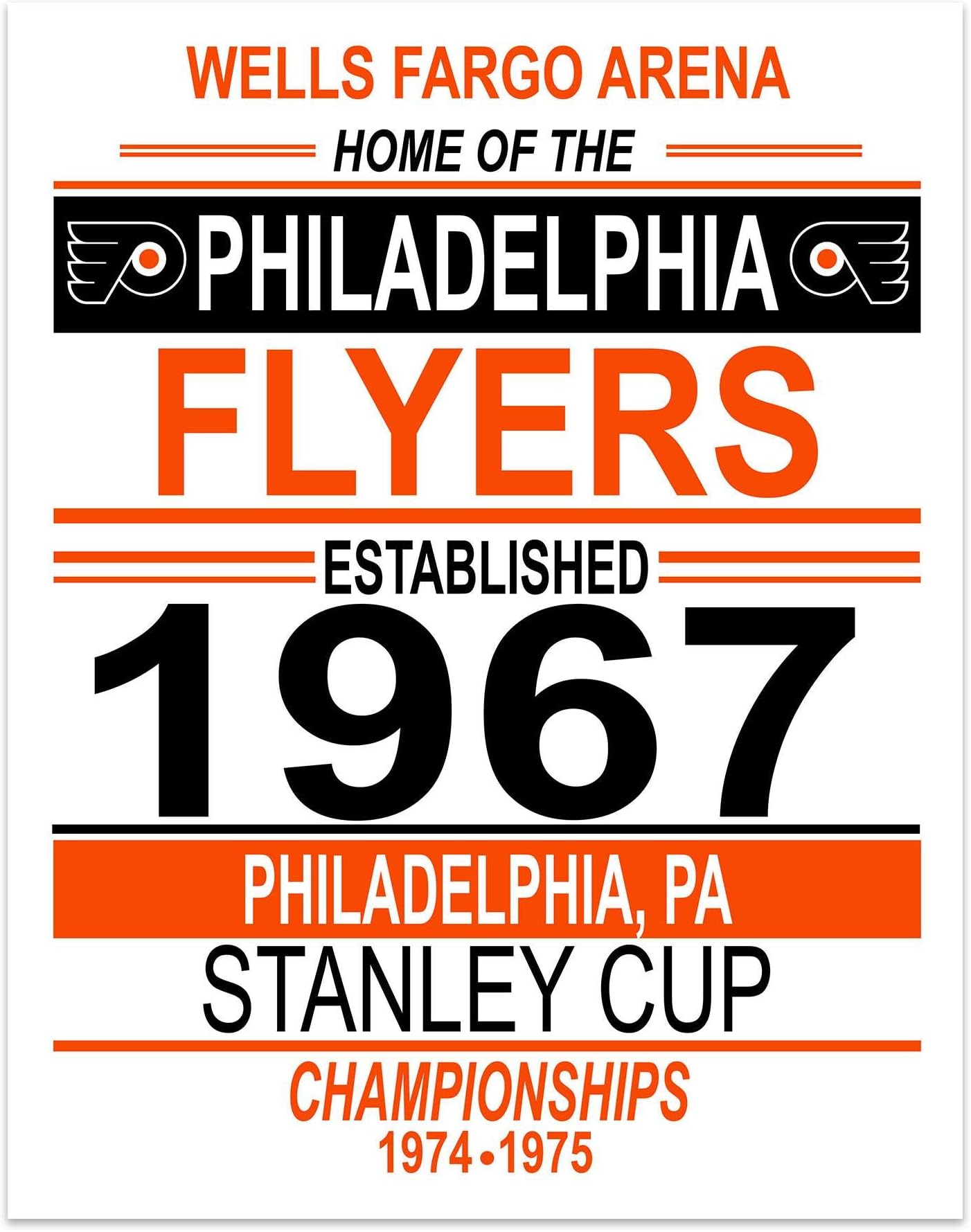 TnT Prints Philadelphia Flyers Posters - 11x14 Print - Memorabilia Fan Art