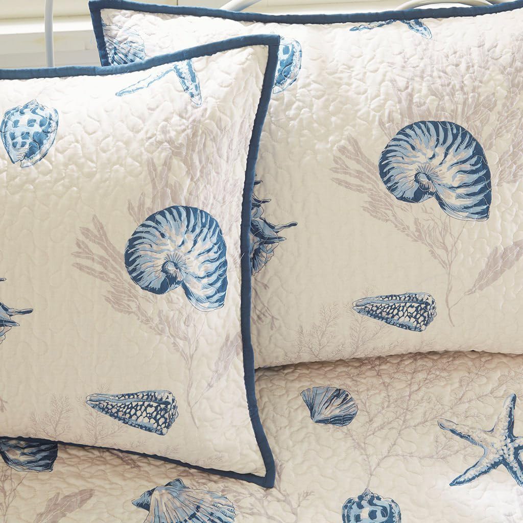 BLACK FOREST DECOR Blue Beach Six Piece Daybed Set, Cotton, Includes one, 75" W x 39" L