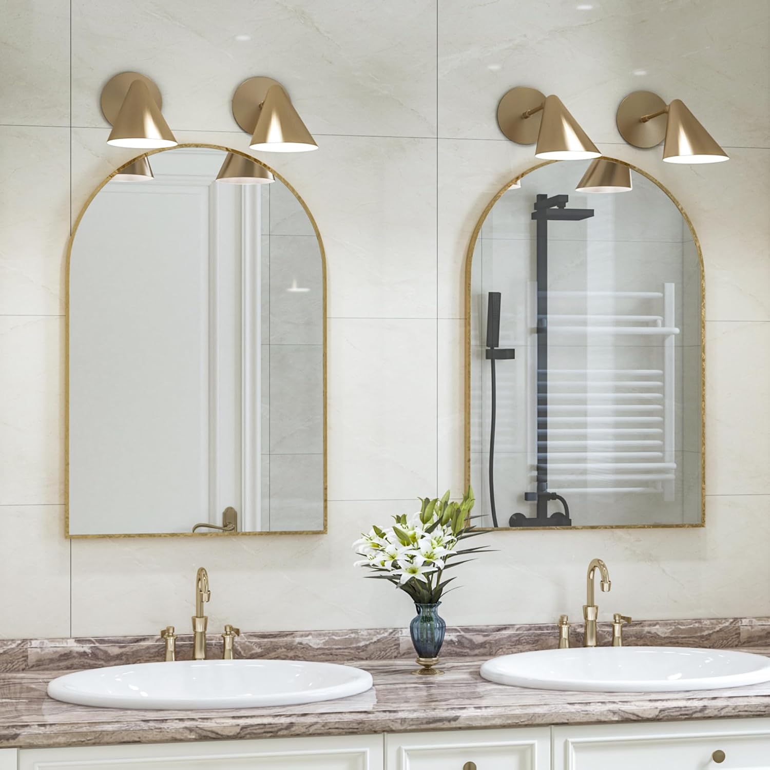 Poseerkey 2Pack 30x20 Inch Arched Wall Mirror, Bathroom