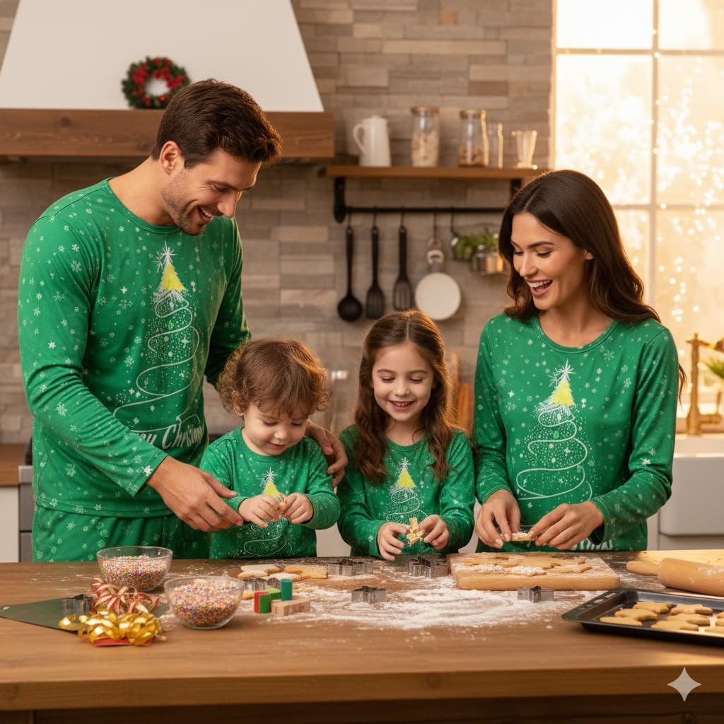 Radmire Matching Christmas Pajamas for Family Couples, XMAS Holiday PJs Sleepwear Set Long Sleeves and Pants - Image 2