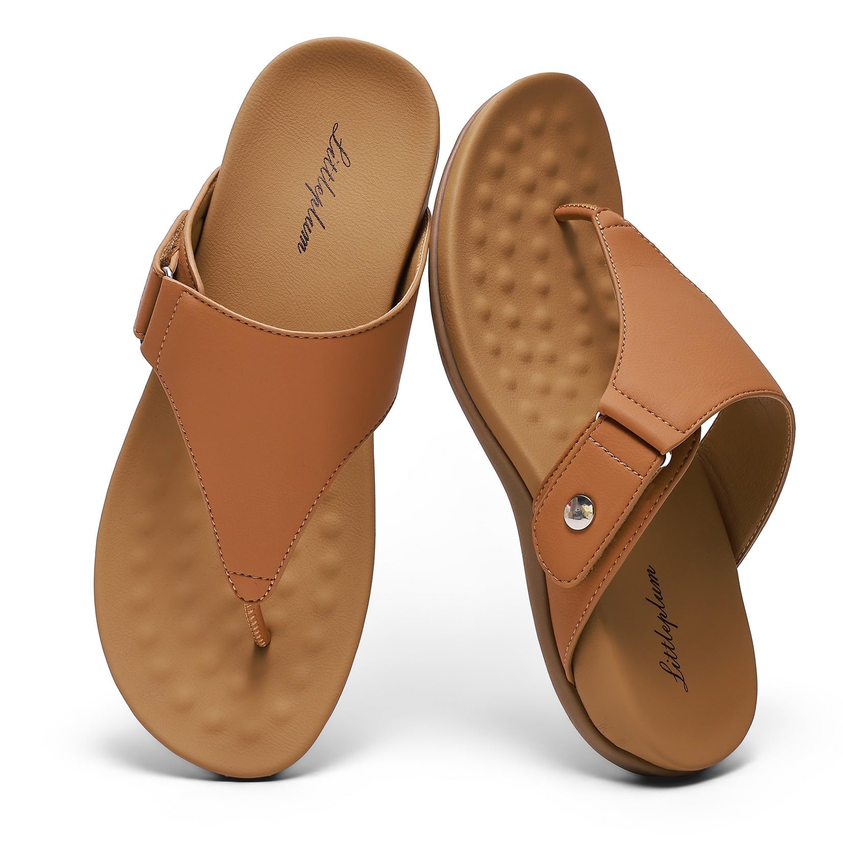 Littleplum Damen Zehentrenner Sandalen Sommer Bequeme Pantoletten mit Massage-Sohle Freizeitschuhe Flip Flops Damen für Indoor/Outdoor