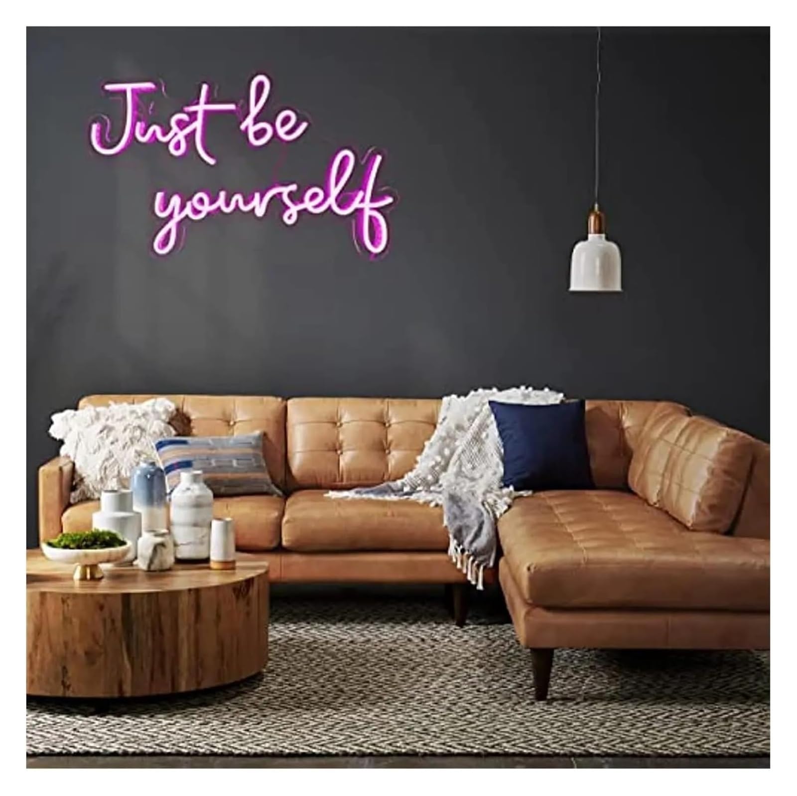 Segno di luce al neon Insegne al neon "Just Be Yourself" Lampada luminosa a LED per feste in acrilico, decorazione murale occidentale
