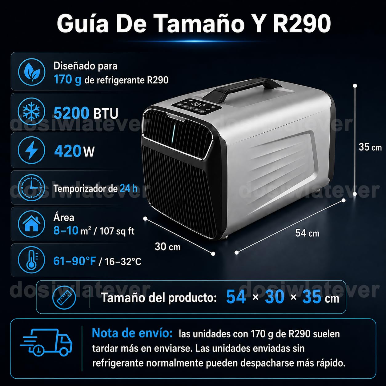 Aire Acondicionado Camping Portátil 5200 BTU, 12V/24V/220V, Enfriamiento Rápido, 3 Velocidades, Temporizador 24h, Aire Acondicionado Caravana para Tienda, Coche, Camión, Camper y Casa Silver-12V
