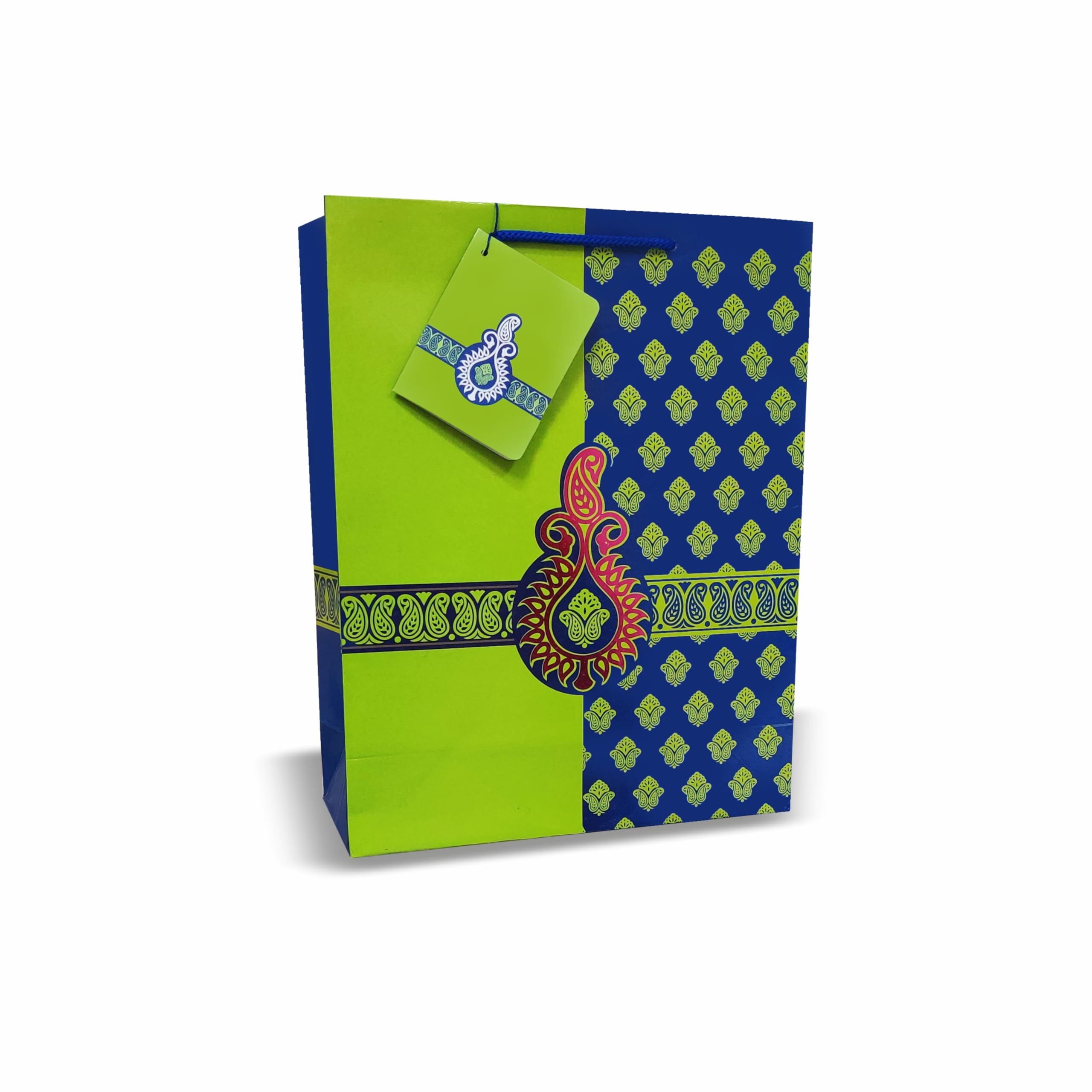 VESTTA -ELEGANCE REDEFINED Gift Bags, Medium, 9.65 (L) x 4(B) x 12 (H) Inches, Paisley Design, Gloss Finish, Pack of 10, Weddings, Diwali, Navratri, with Gift Tags (Green) (B081GWS3SR) Amazon Price History, Amazon Price Tracker