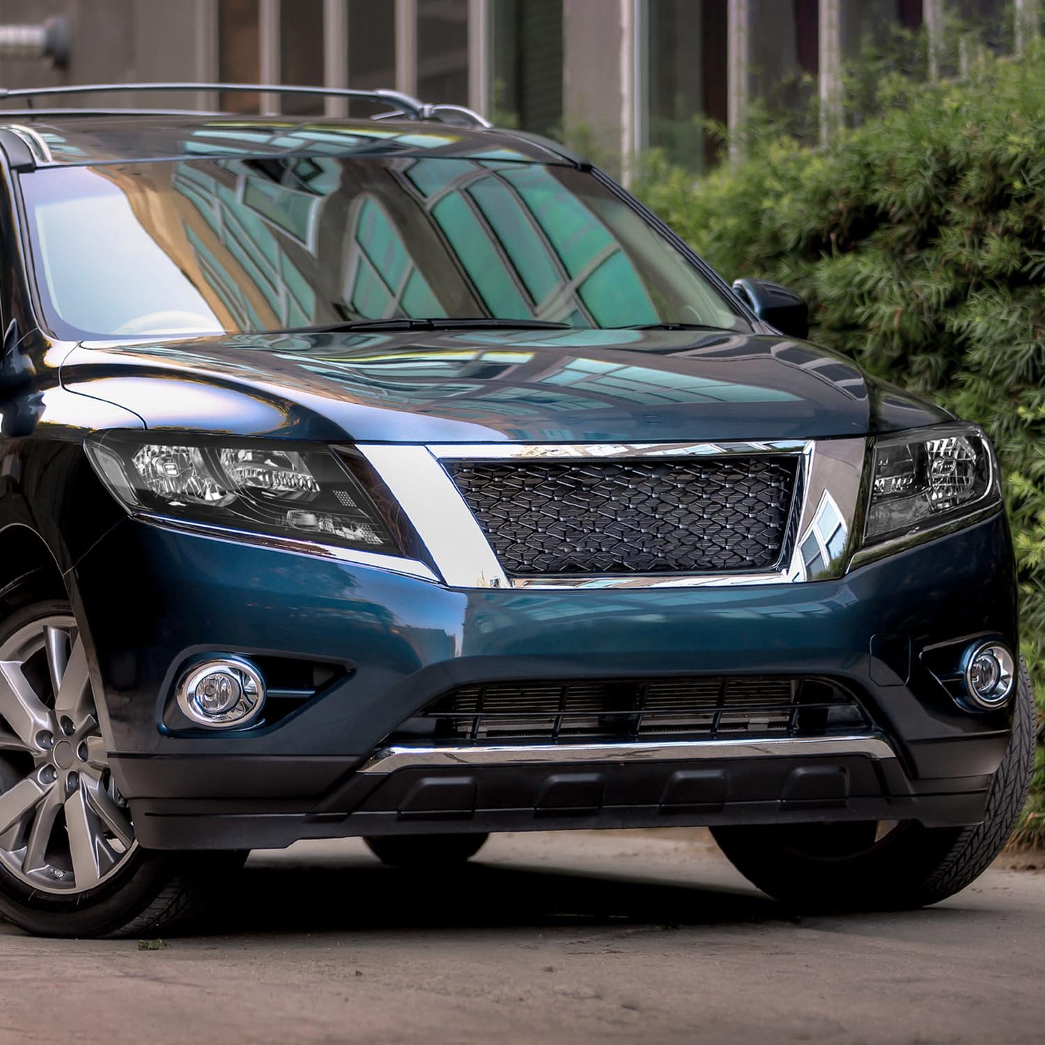 DNA MOTORING Pair of OE Style Headlights Compatible With Nissan Pathfinder 2013-2016, Black/Clear Lens, OEM-HL-0345